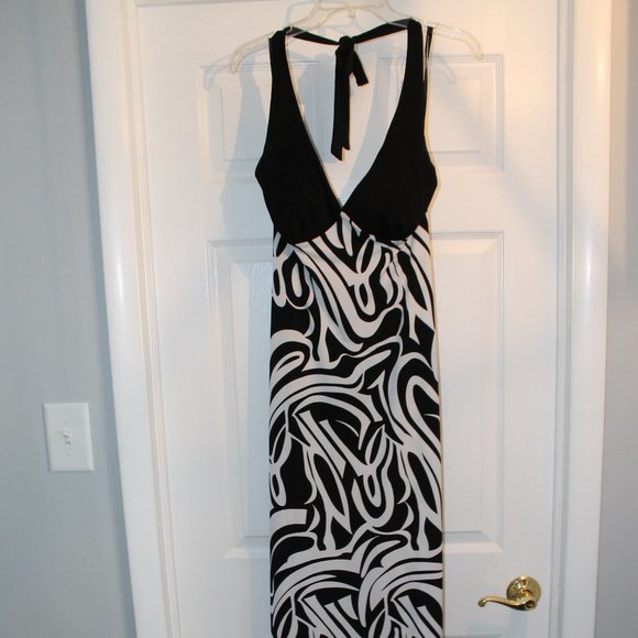 Funky Zebra Print Halter Dress - Picture 1 of 5